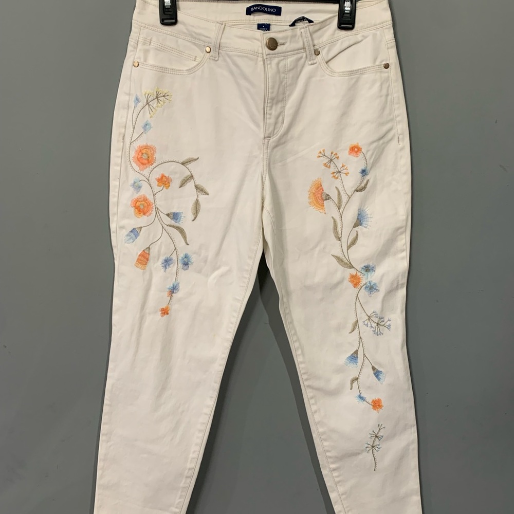 embroidered flower jeans